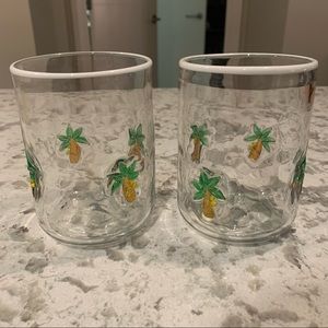 Anthropologie Bonita Palm Tree Juice Glasses 🌴 set of 2
